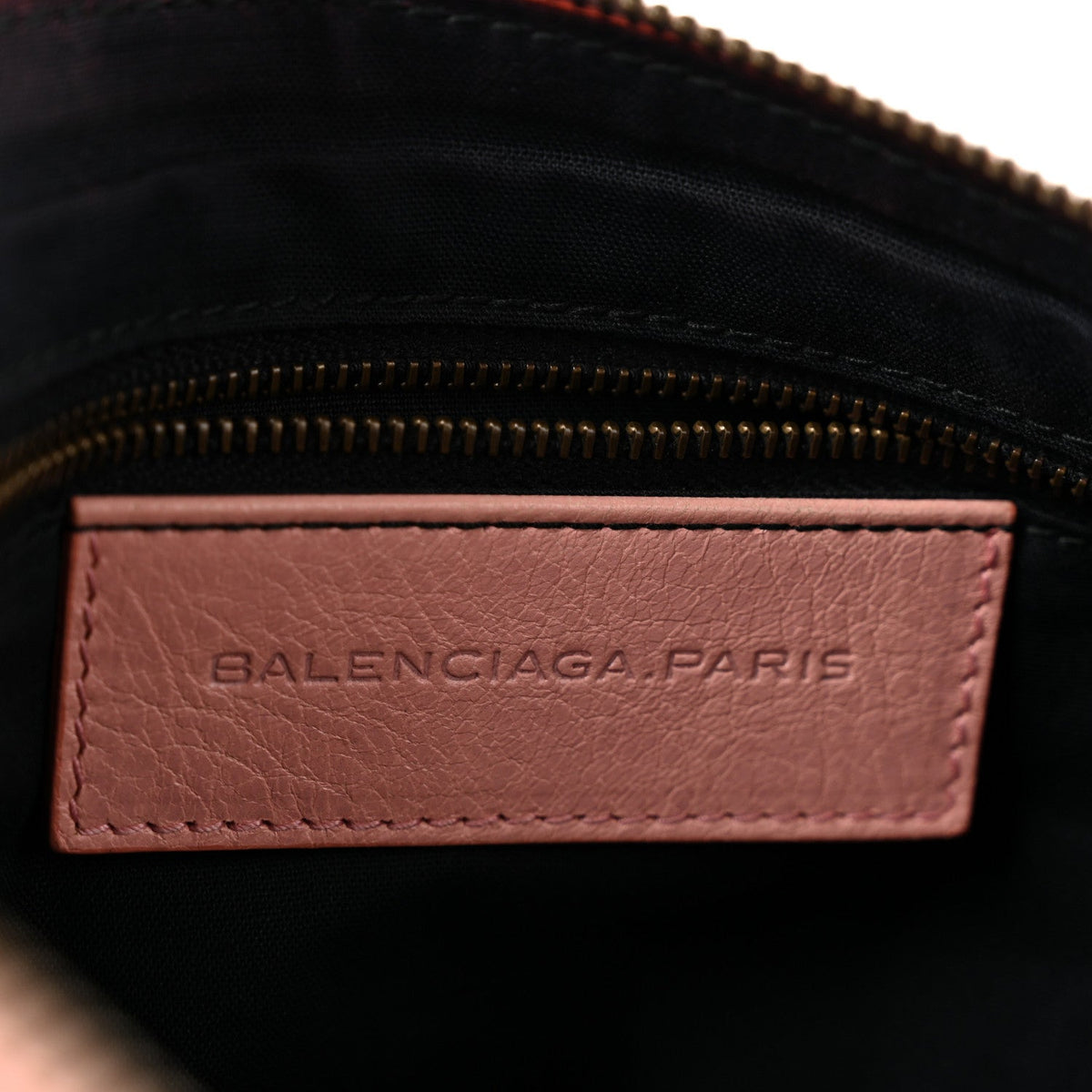 Agneau Classic Hardware Flat Handle Clutch Rose Peche