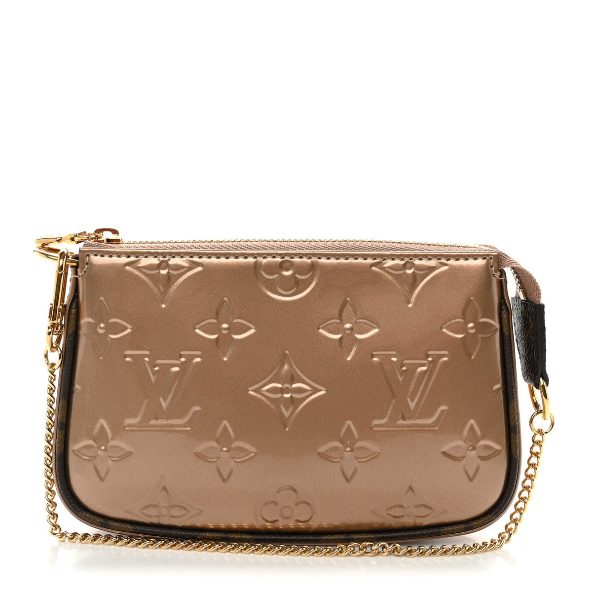 Metallic Vernis Mini Pochette Accessories Rose Gold