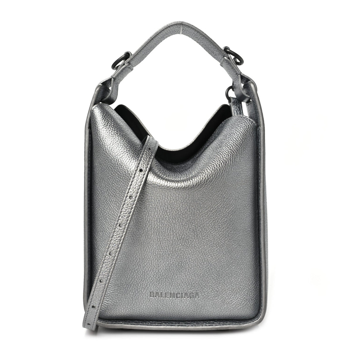 Metallic Calfskin XS Tool 2.0 North-South Tote Silver