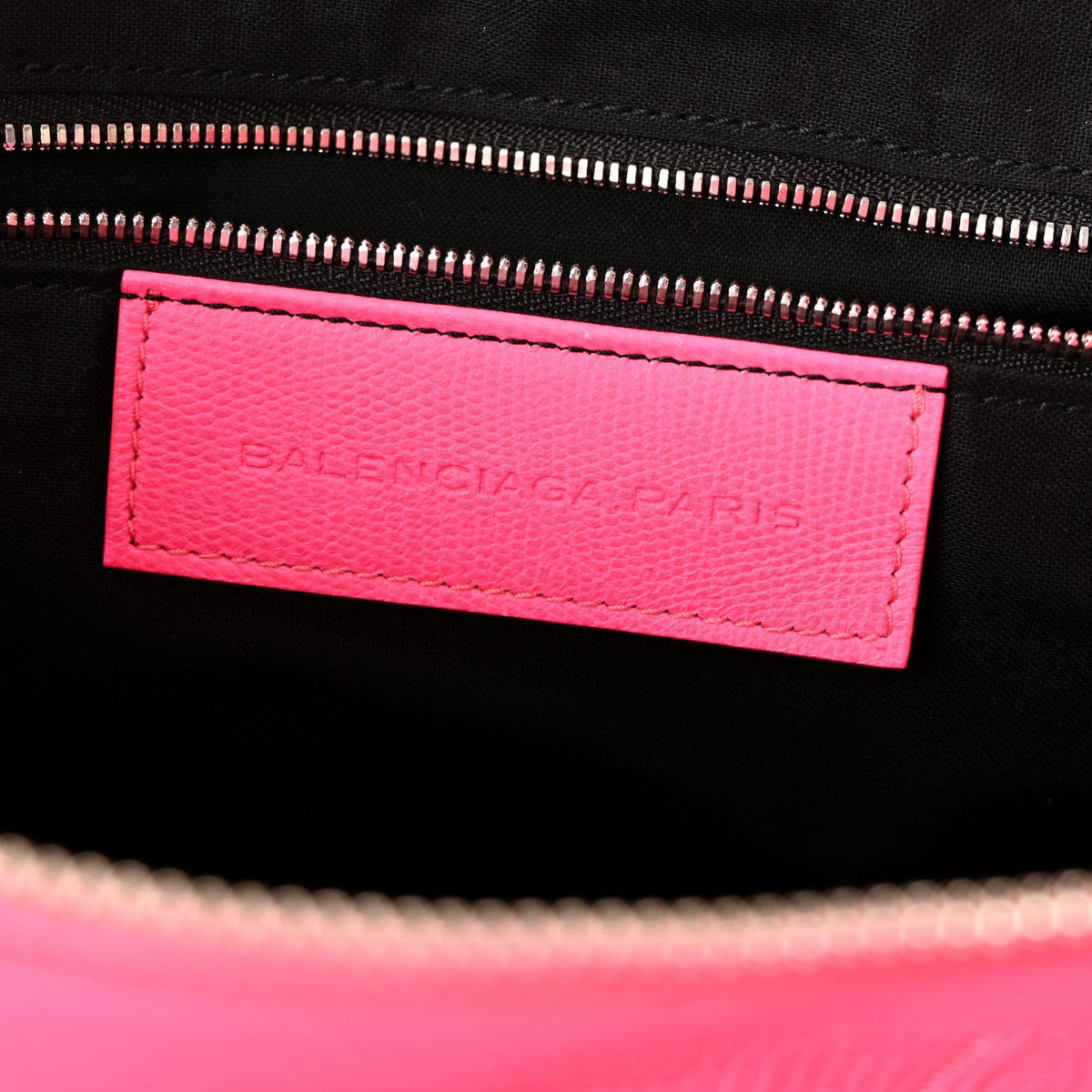 Calfskin Lizard Embossed Silver Hardware Work Rose Fluo