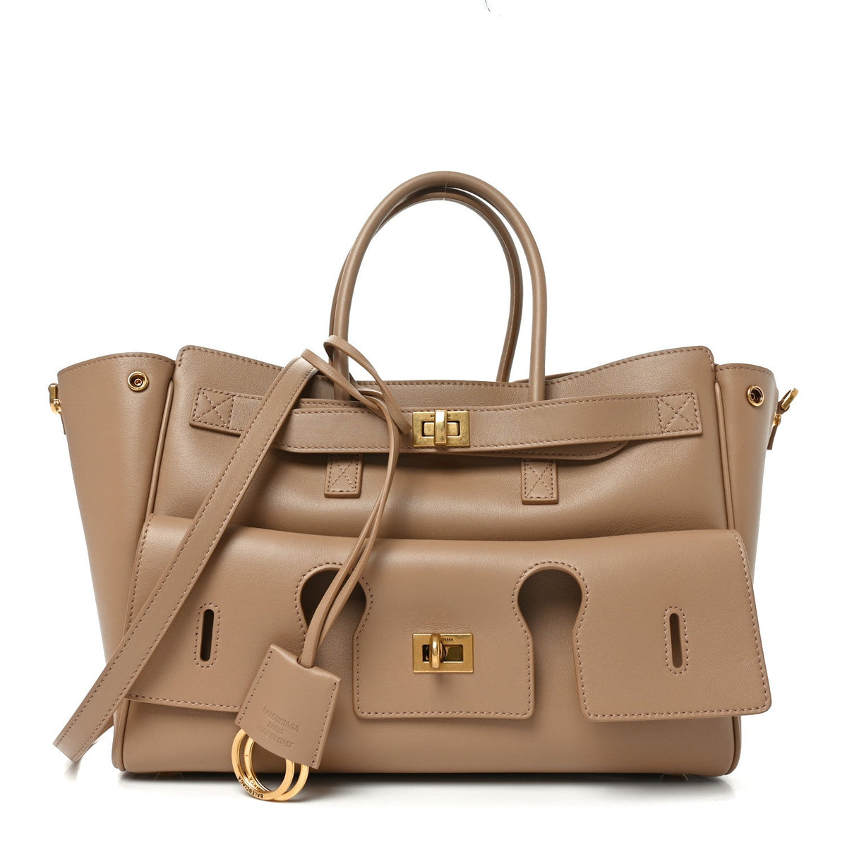 Smooth Calfskin Small Bel Air Carry All Bag Latte