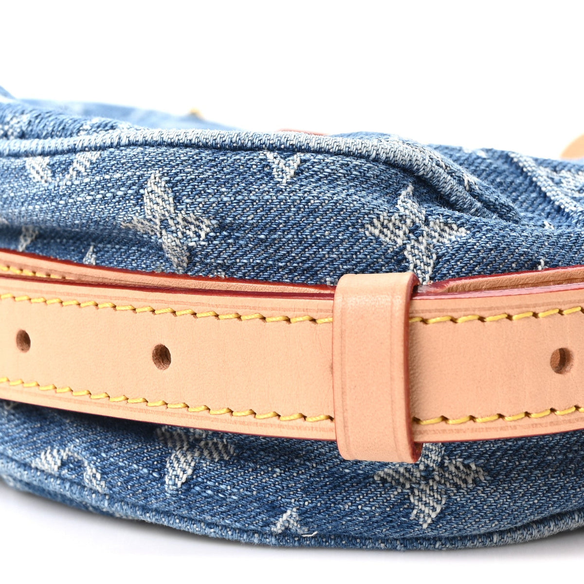 Monogram Denim Croissant MM Blue