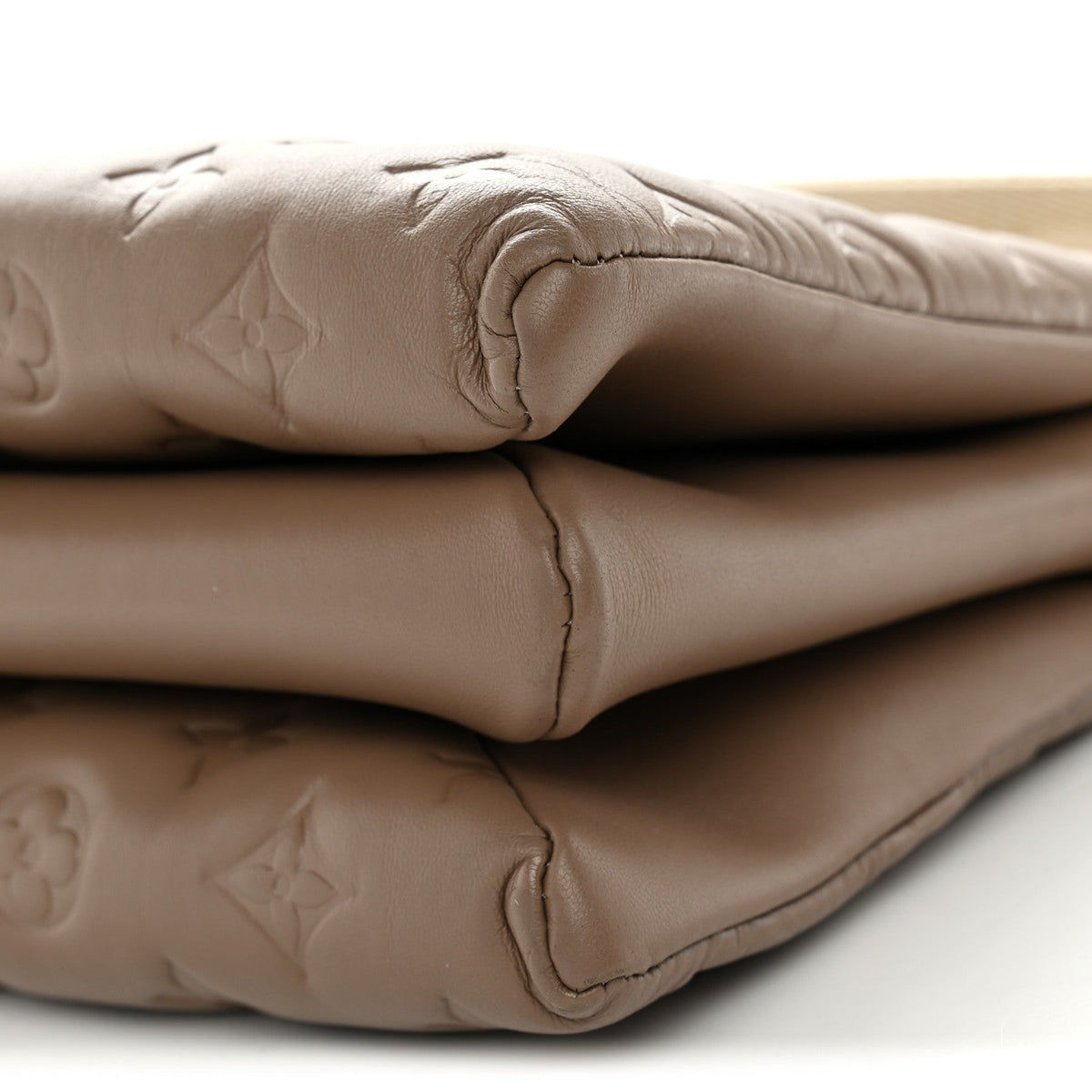 Lambskin Embossed Monogram Coussin PM Taupe