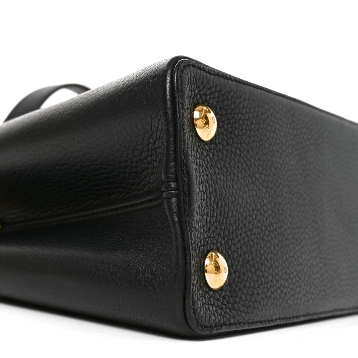 Taurillon Studded Capucines PM Black