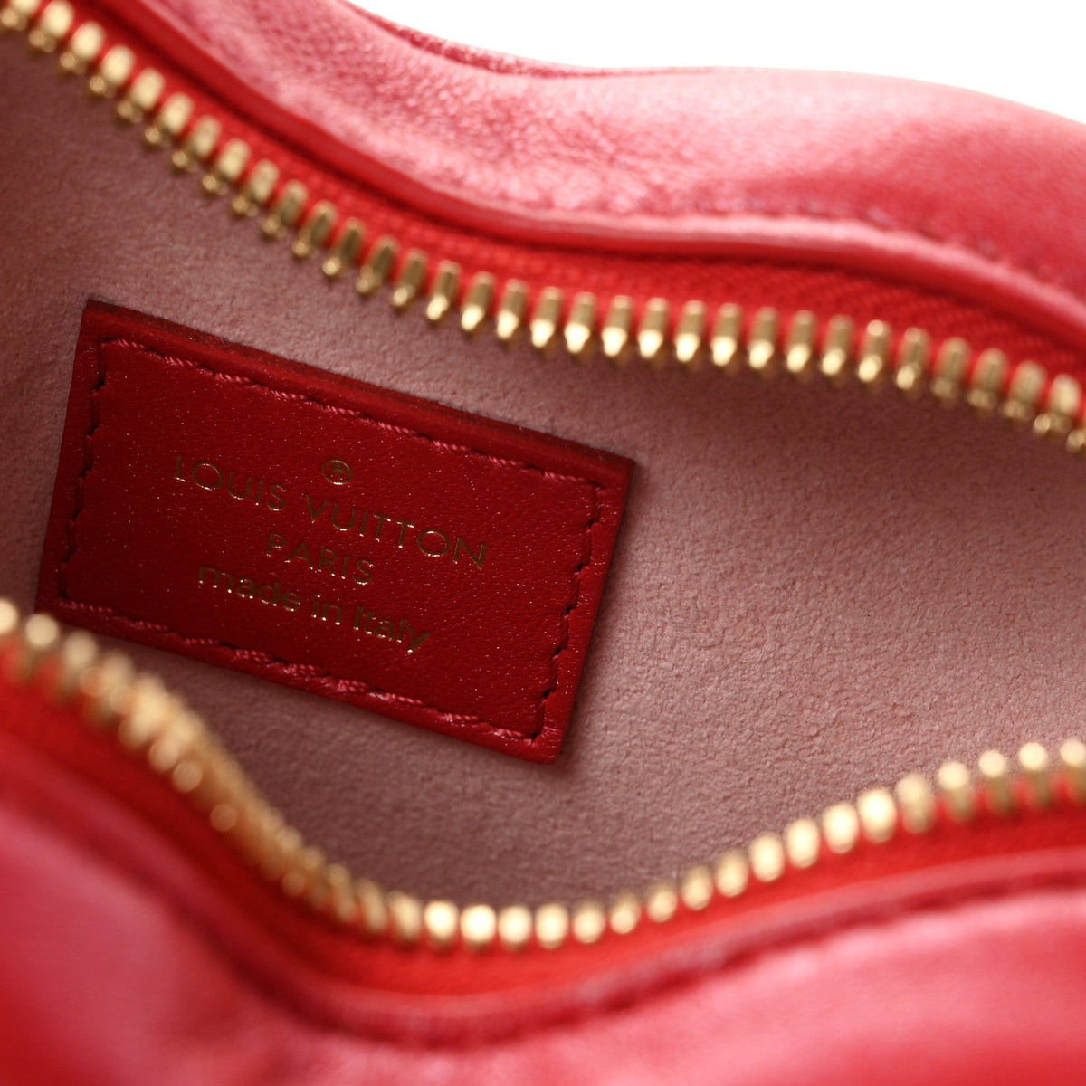 Lambskin Embossed Monogram Fall In Love Sac Coeur Heart Chain Bag Lipstick Red