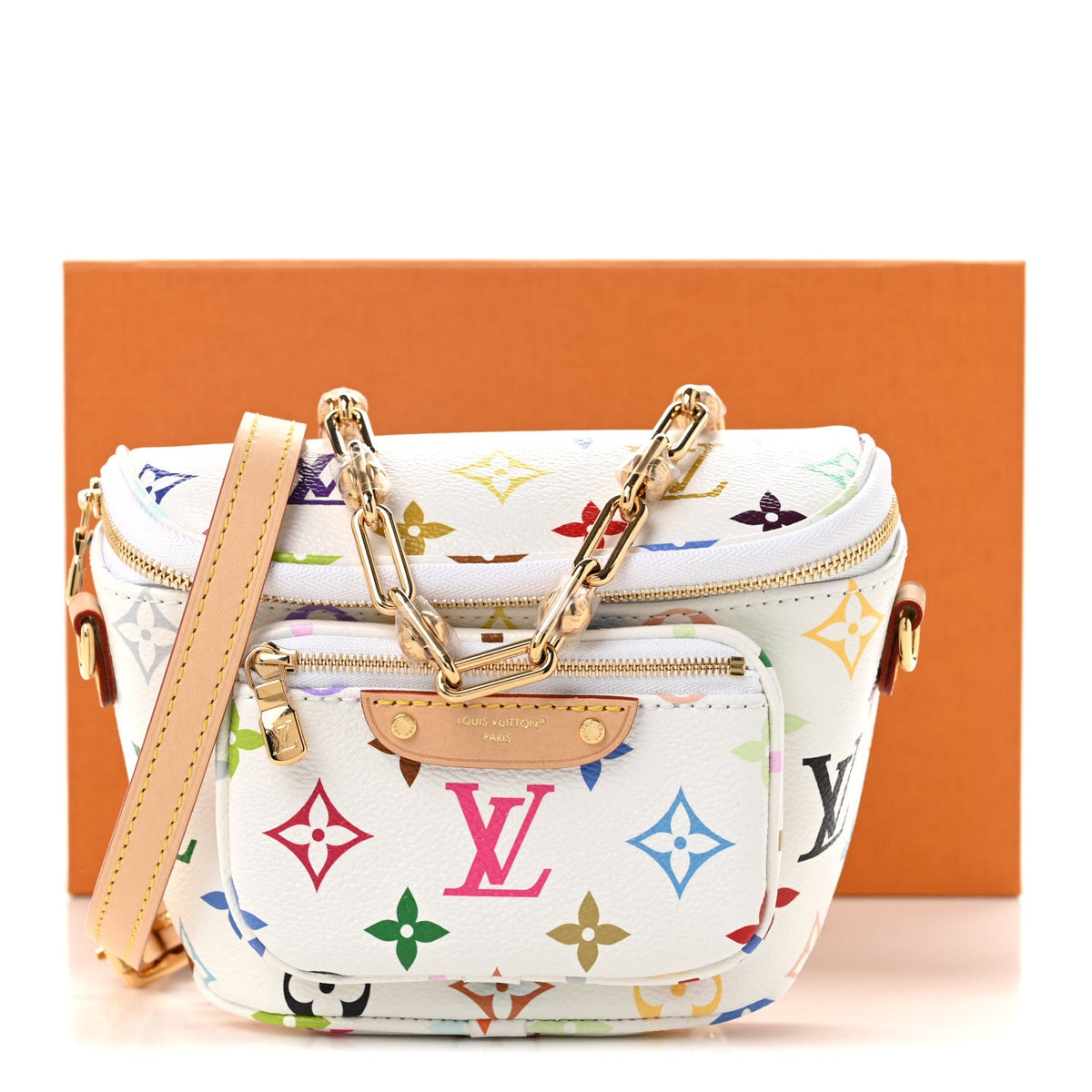 LV X TM Monogram Multicolor Mini Bumbag White