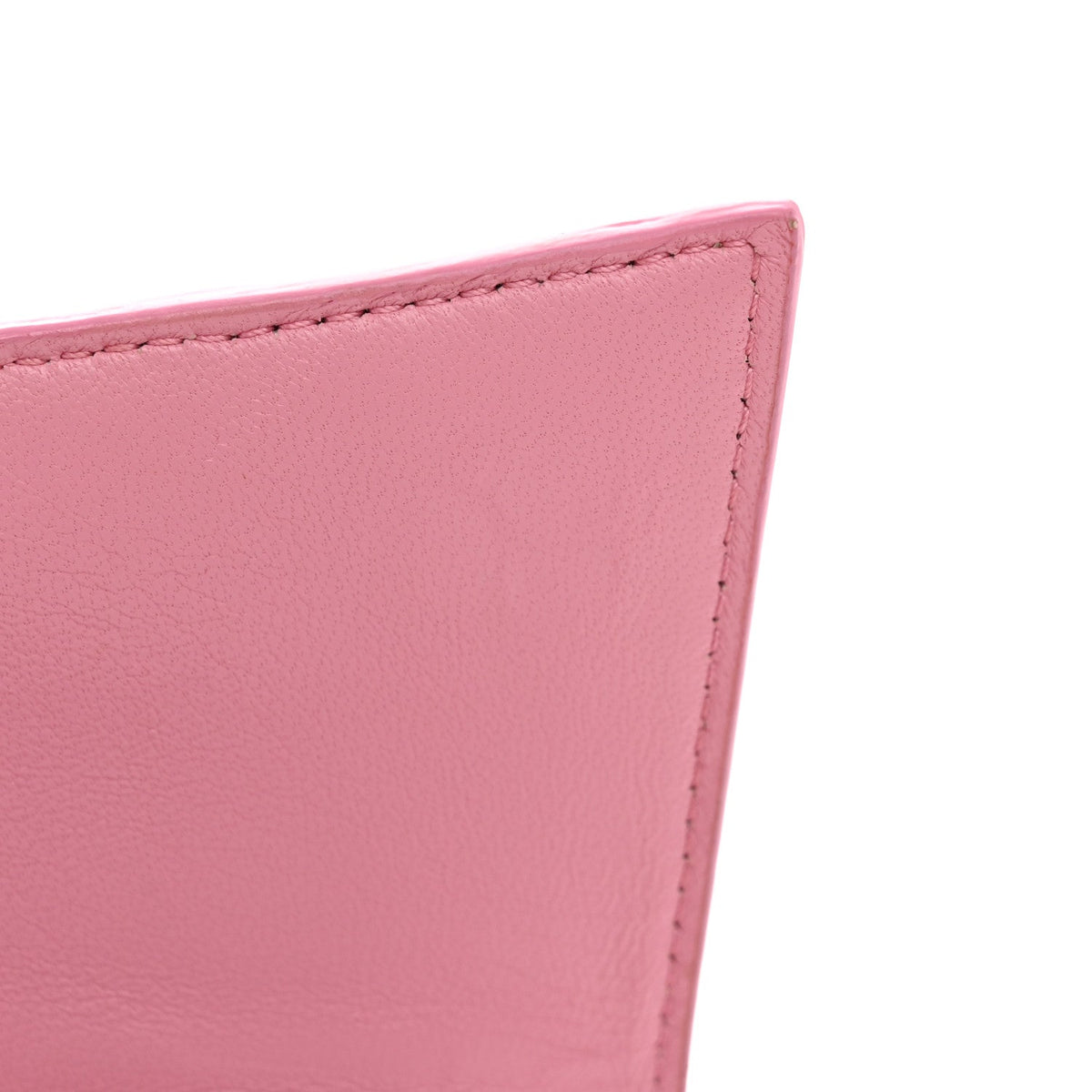 Shiny Calfskin Crocodile Embossed Hourglass Top Handle Bag XS Sweet Pink