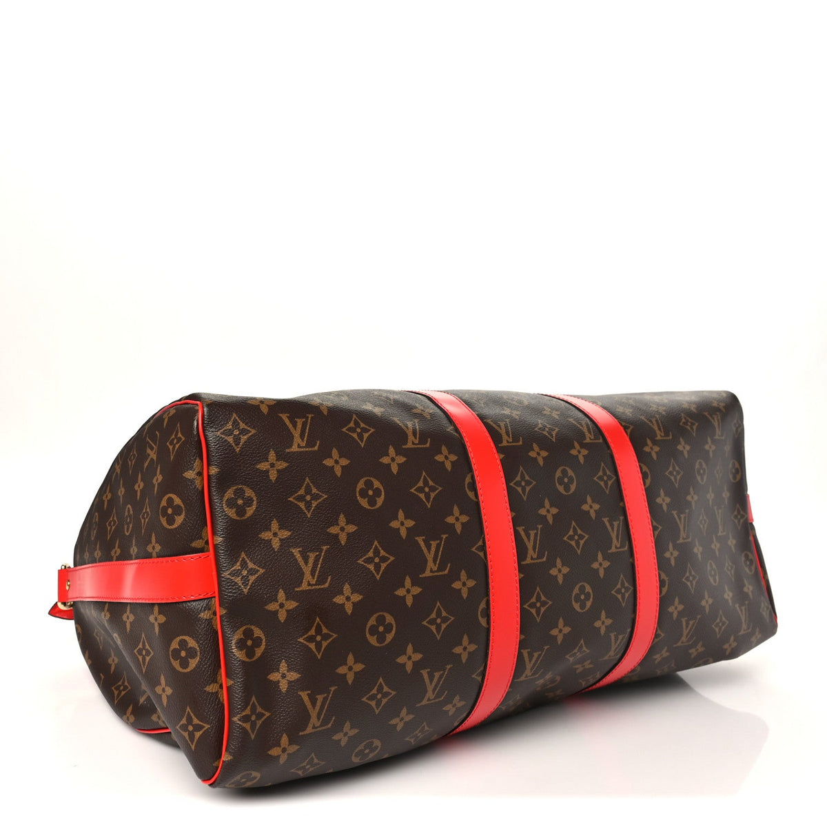 Calfskin Monogram Keepall Bandouliere 50 Coquelicot