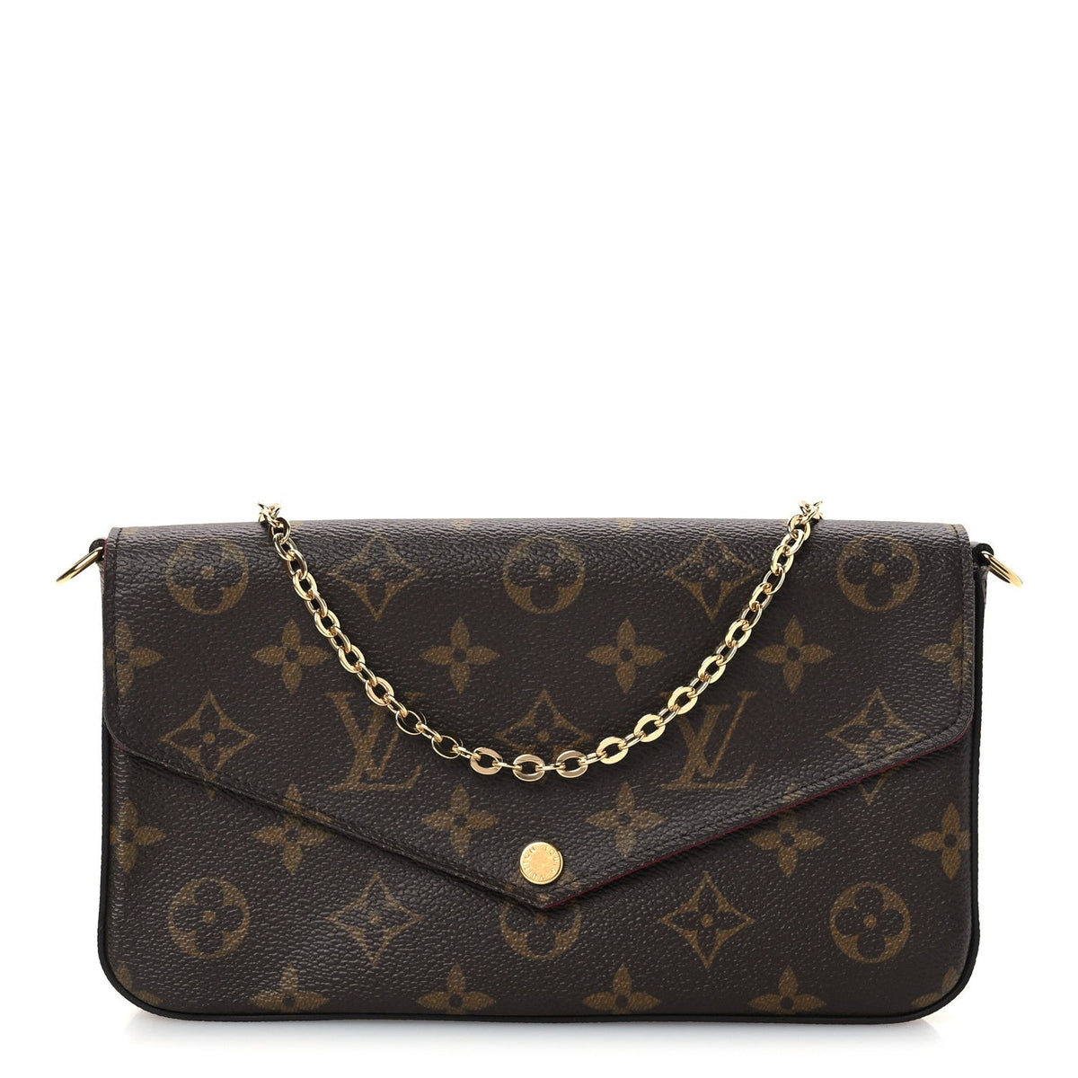 Monogram Pochette Felicie Chain Wallet Fuchsia