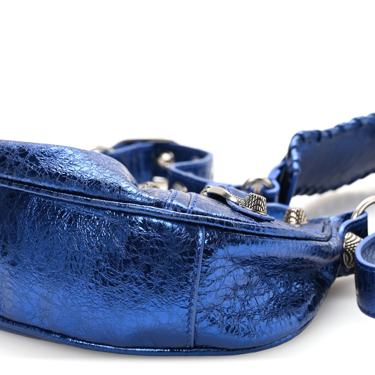 Metallic Arena Agneau Le Cagole Shoulder Bag XS Blue