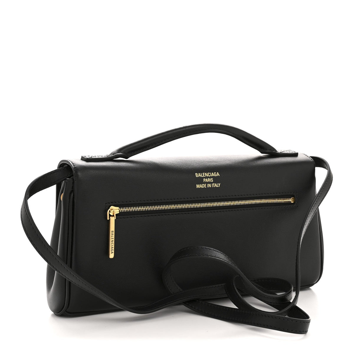 Smooth Calfskin Small Bel Air Clutch On Strap Black Black