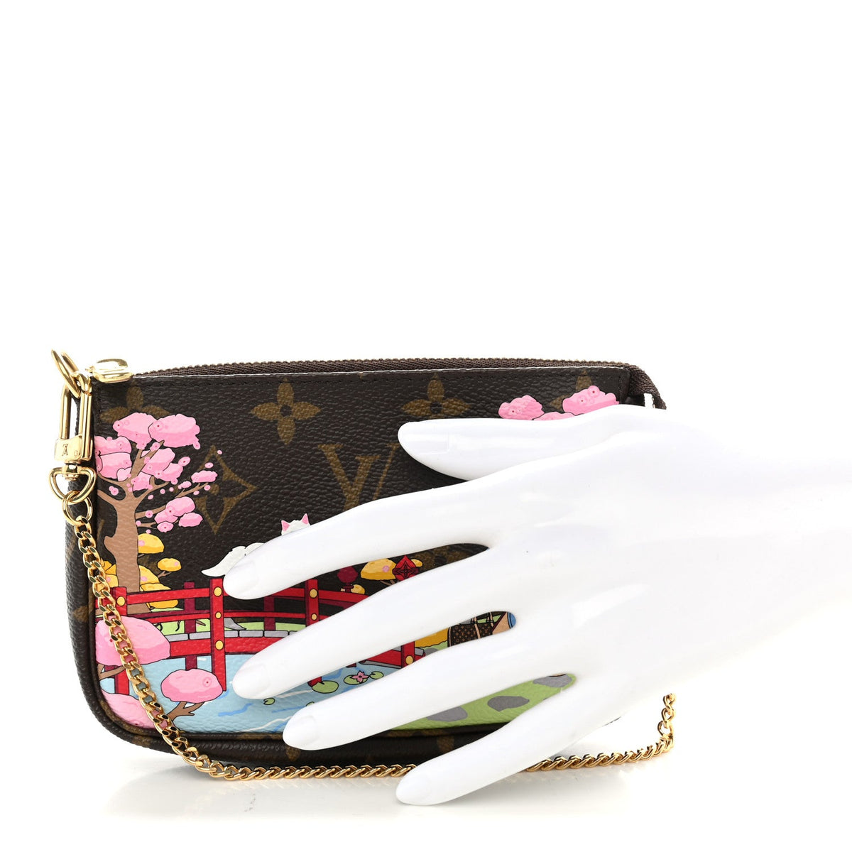 Monogram 2021 Christmas Animation Japanese Garden Mini Pochette Accessories Wisteria Pink