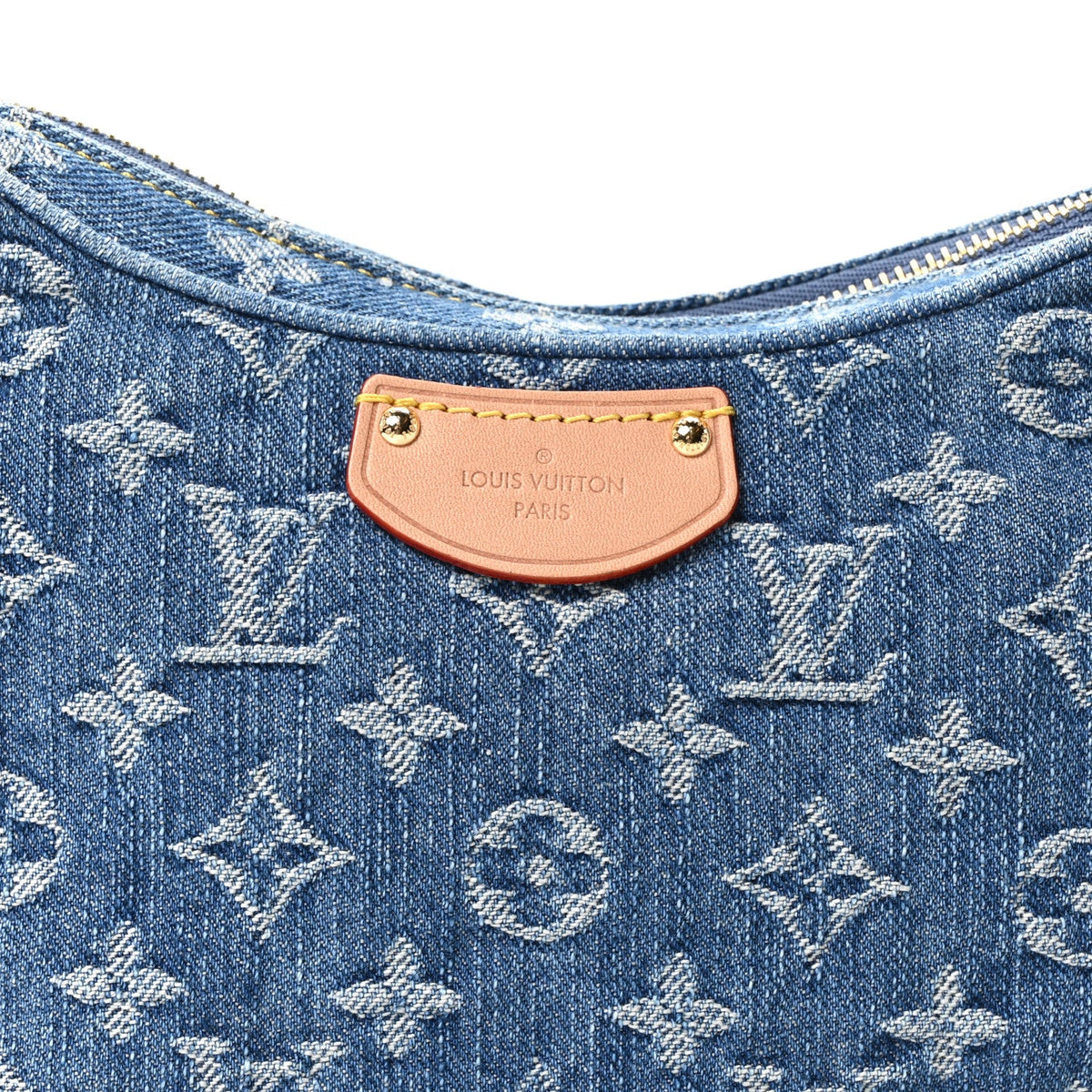 Monogram Denim Croissant MM Blue