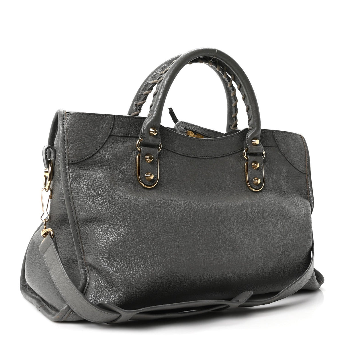 Chevre Gold Metallic Edge Hardware City Gris Acier