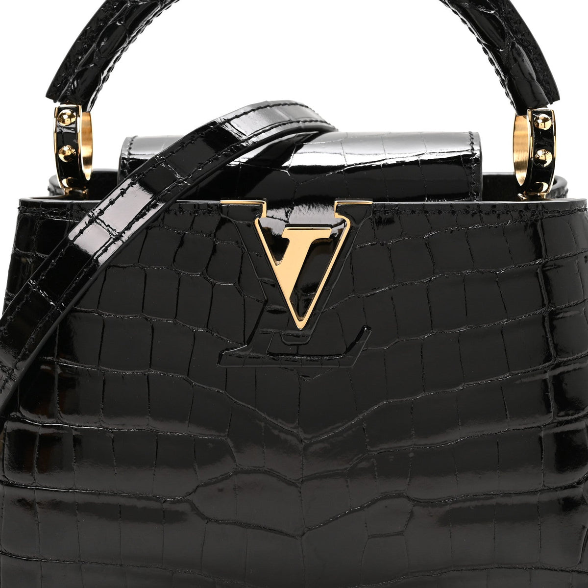 Crocodile Mini Capucines Black