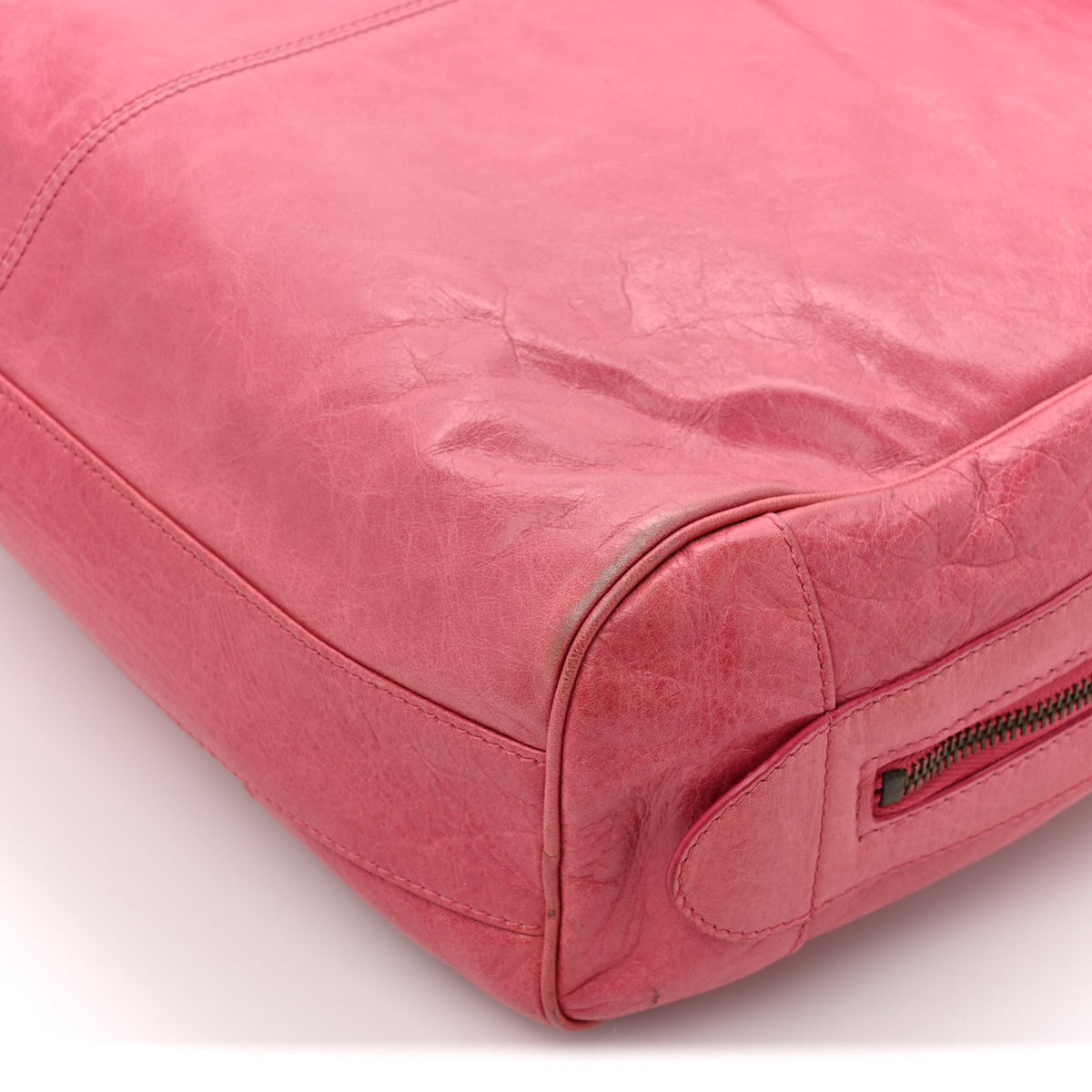 Agneau Classic Hardware Briefcase Tote Pivoine