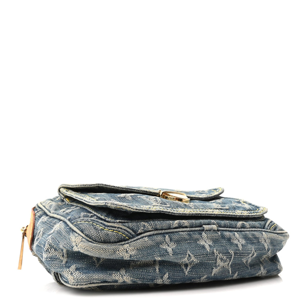Monogram Denim Bum Bag Blue