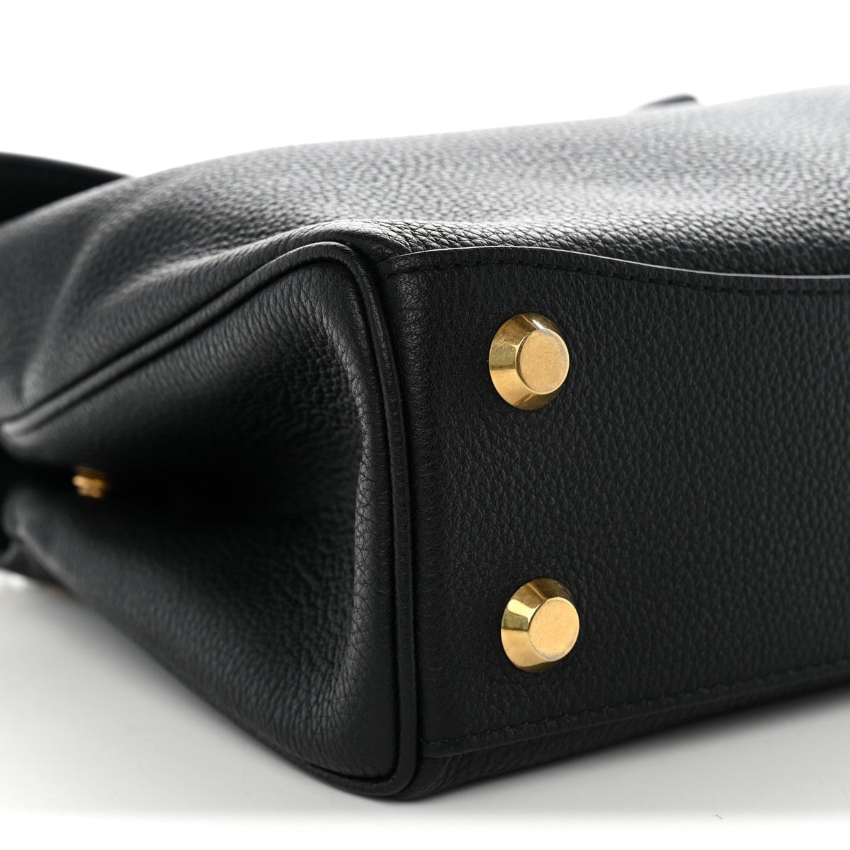 Natural Smooth Calfskin Mini Rodeo Top Handle Handbag Black
