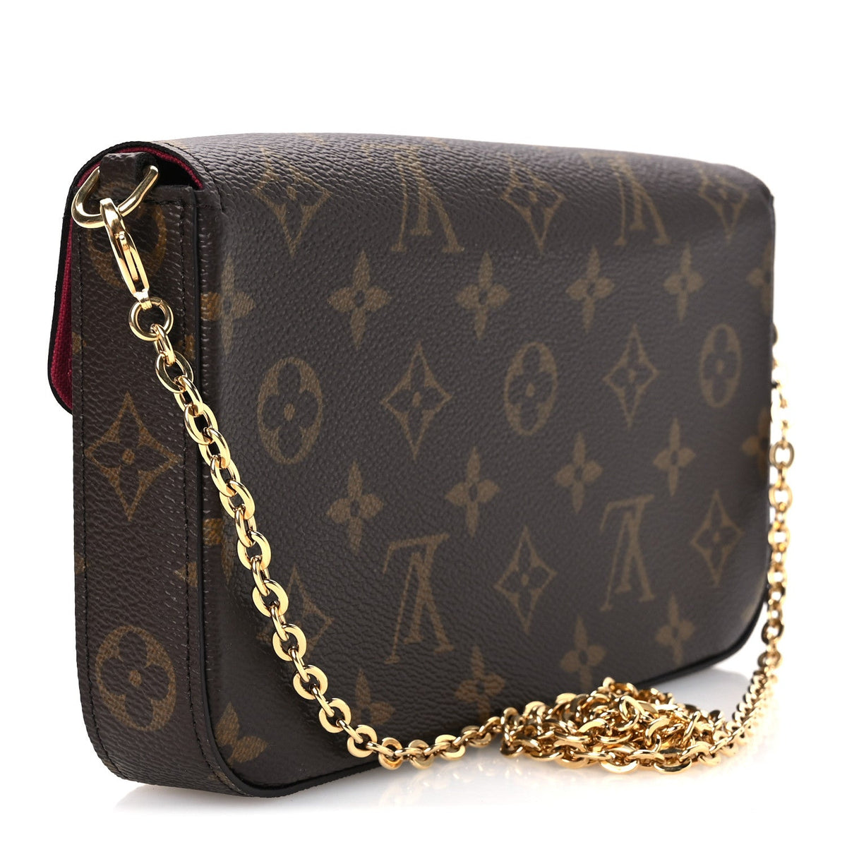 Monogram Pochette Felicie Chain Wallet Fuchsia