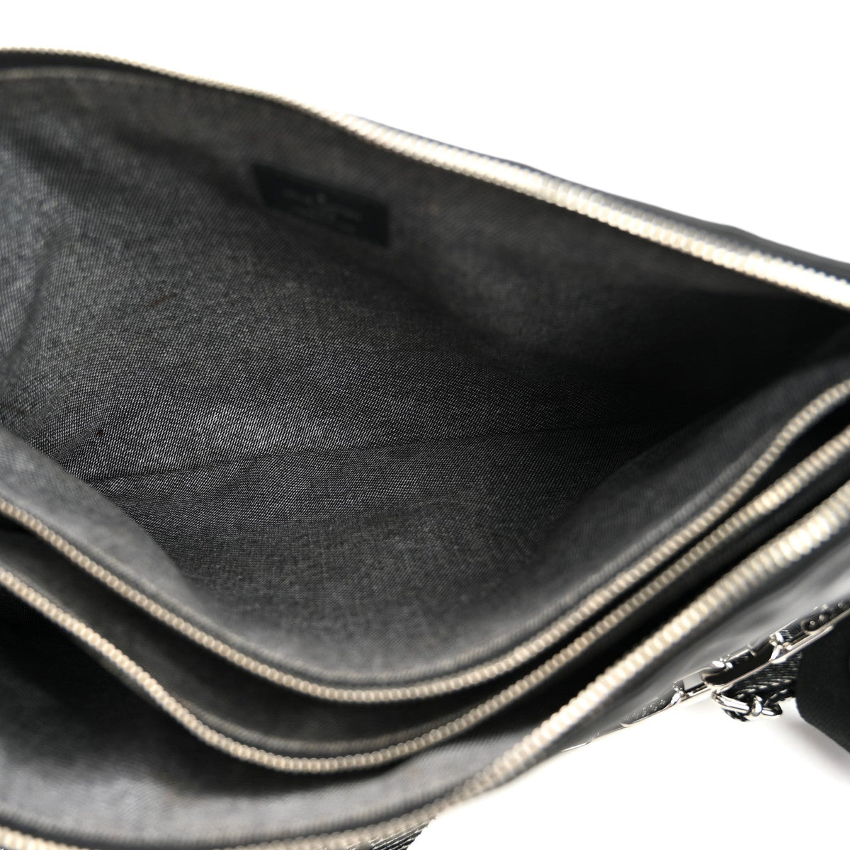 Lambskin Embossed Monogram Coussin MM Black Gray