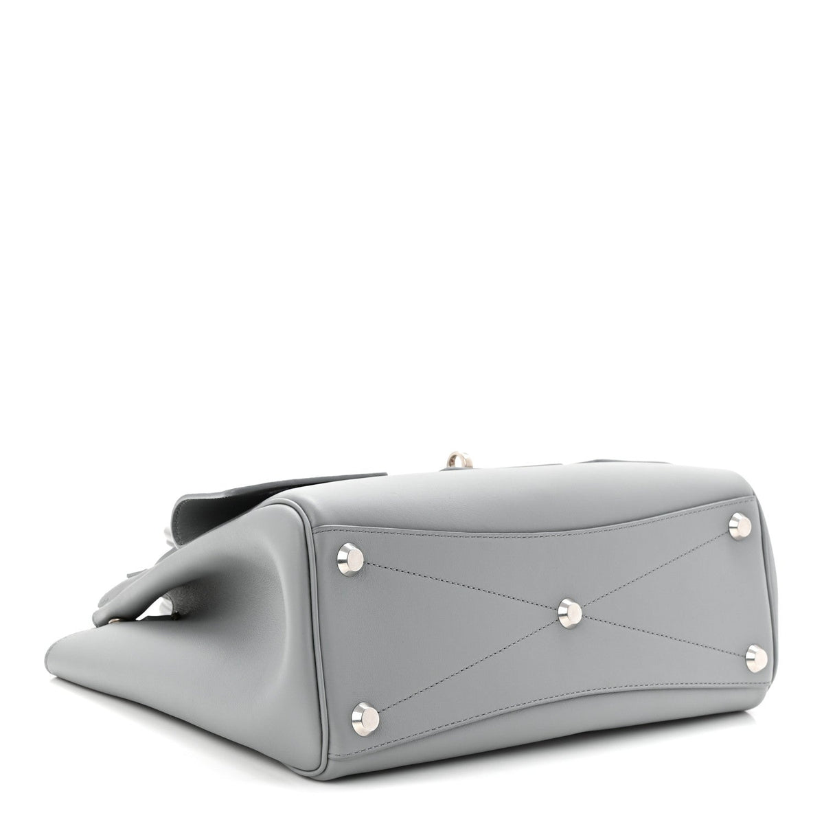 Smooth Calfskin Small Bel Air Carry All Bag Cloud Grey