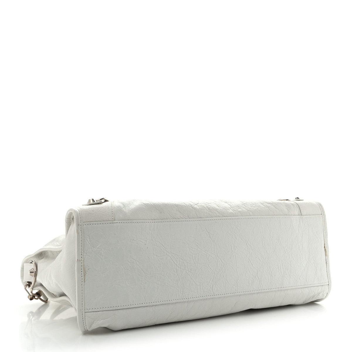 Agneau Arena Silver Hardware Medium Le City Optic White