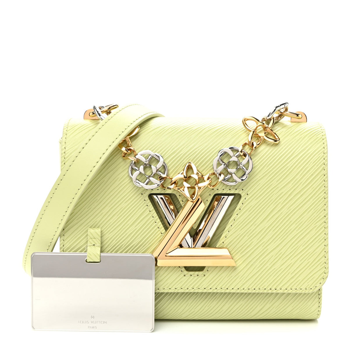Epi Twist Flowers Chain Shoulder Bag Mini Light Green