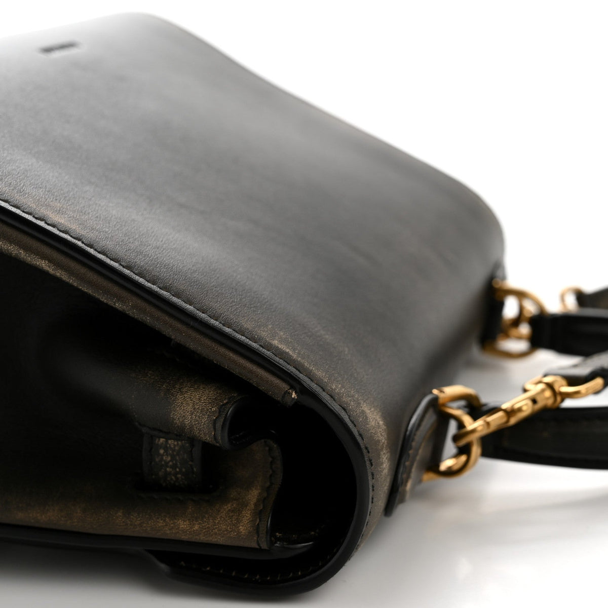 Calfskin Small Money Top Handle Handbag Brown