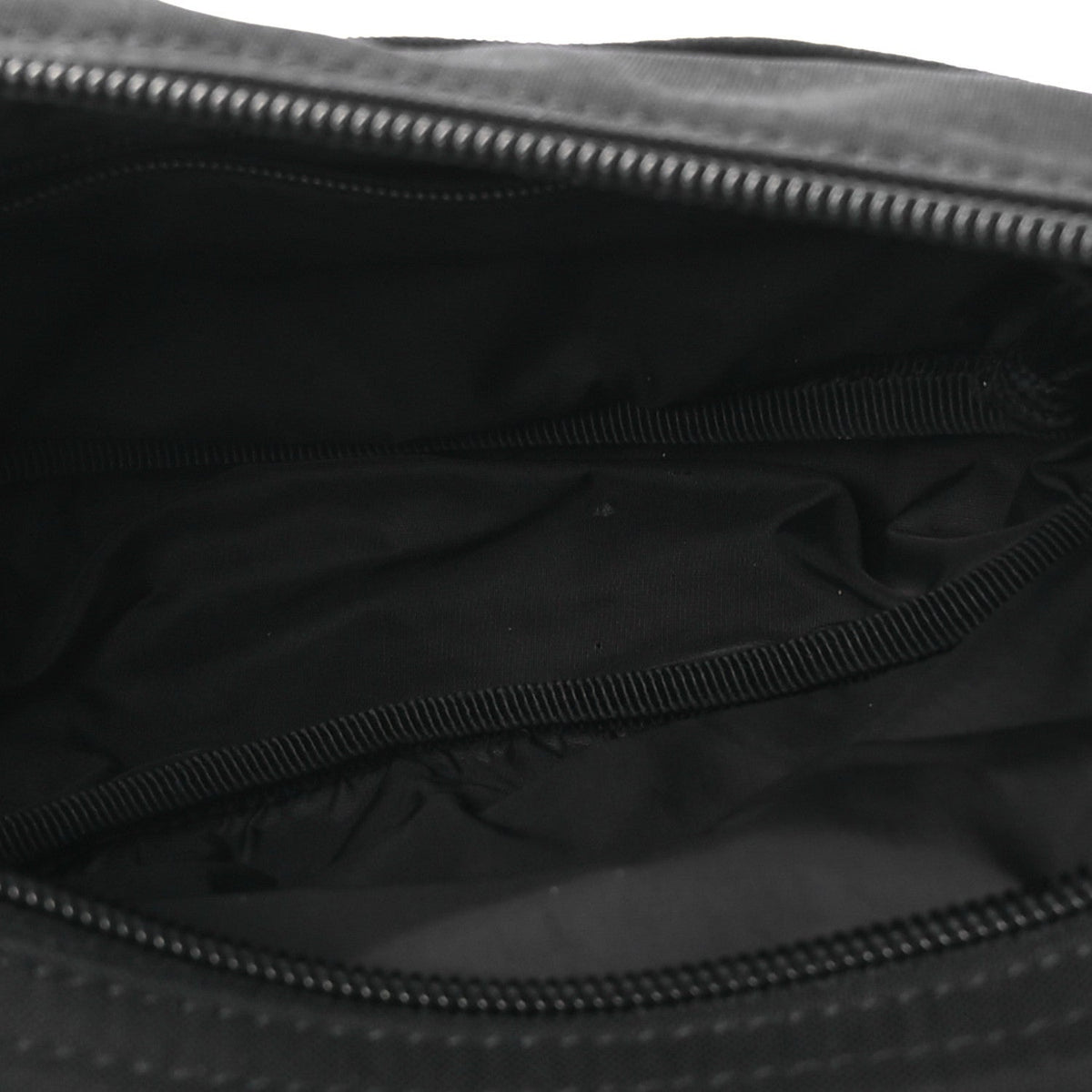 Recycled Sport Nylon Logo Embroidered Wheel Sling Bag Black White
