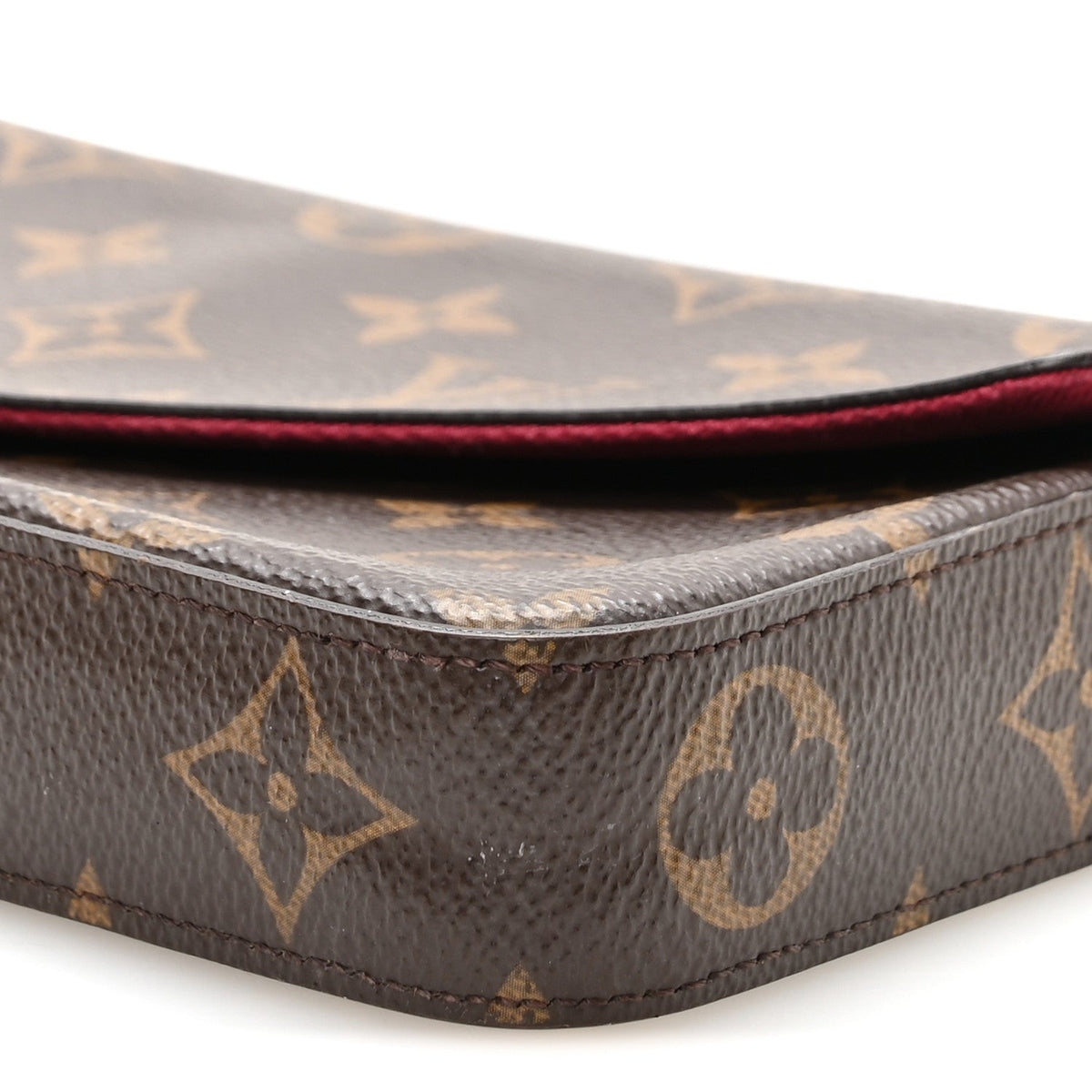 Monogram Pochette Felicie Chain Wallet Fuchsia