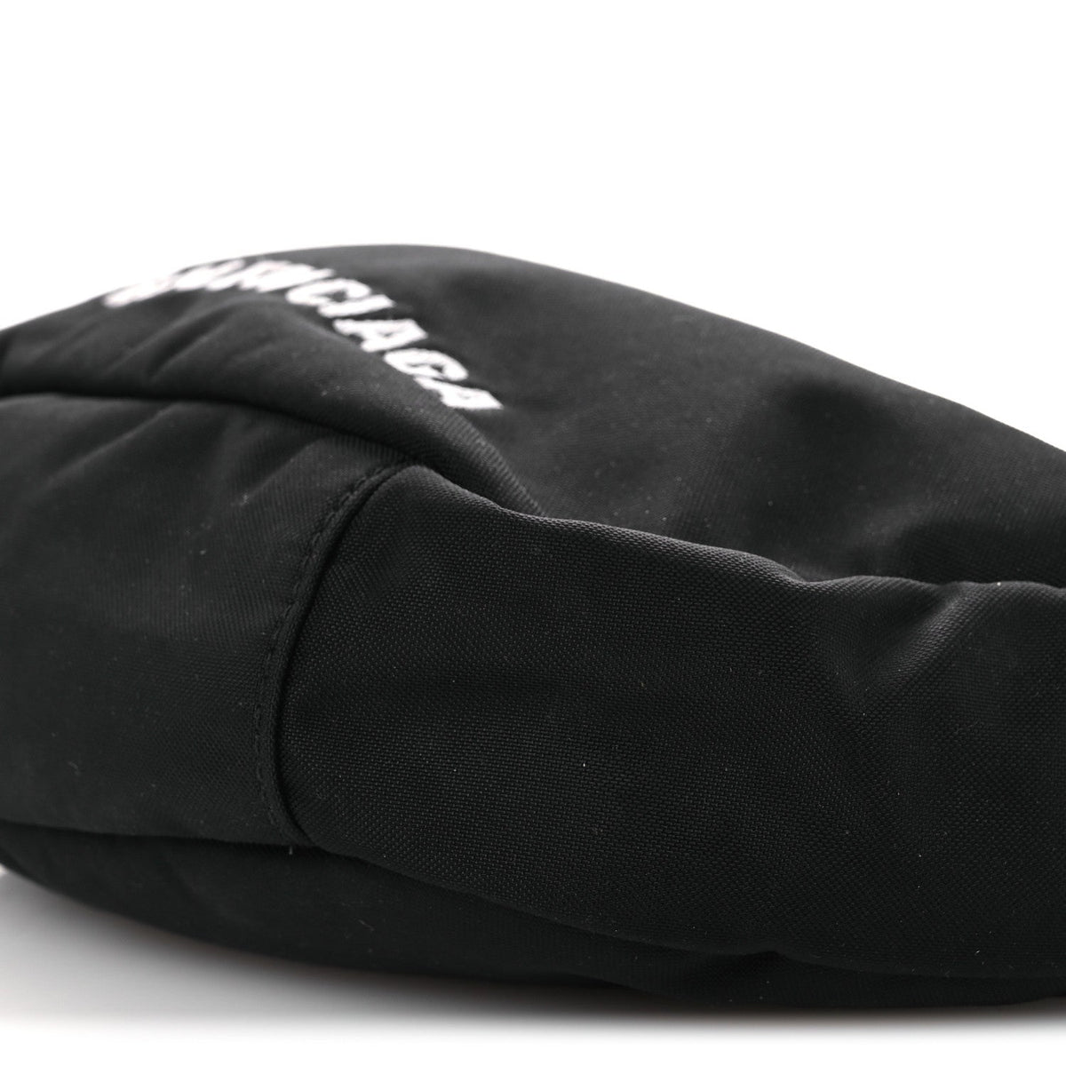 Recycled Sport Nylon Logo Embroidered Wheel Sling Bag Black White