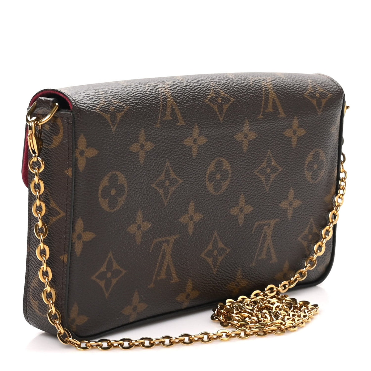 Monogram Pochette Felicie Chain Wallet Fuchsia
