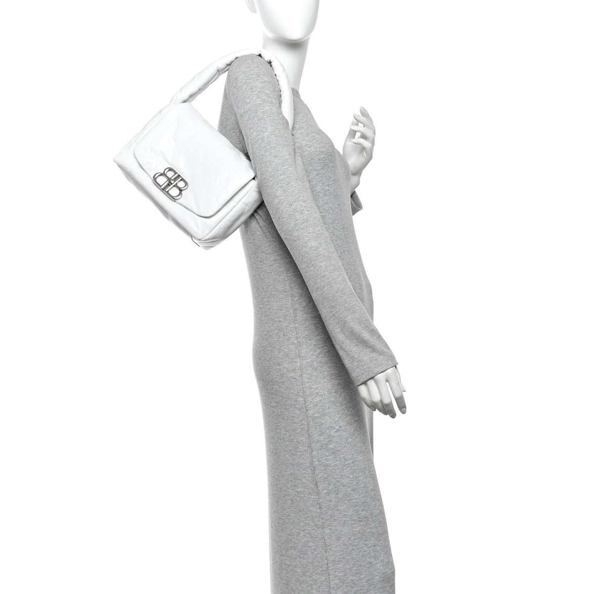Thin Calfskin Small Monaco Sling Shoulder Bag Light Blue White White