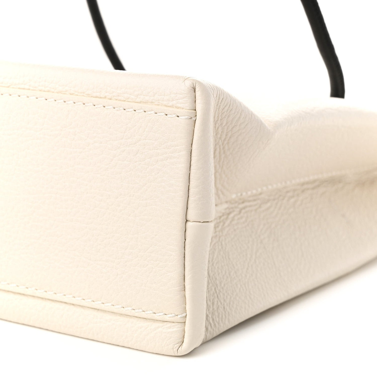 Calfskin Logo XXS Shopping Tote White