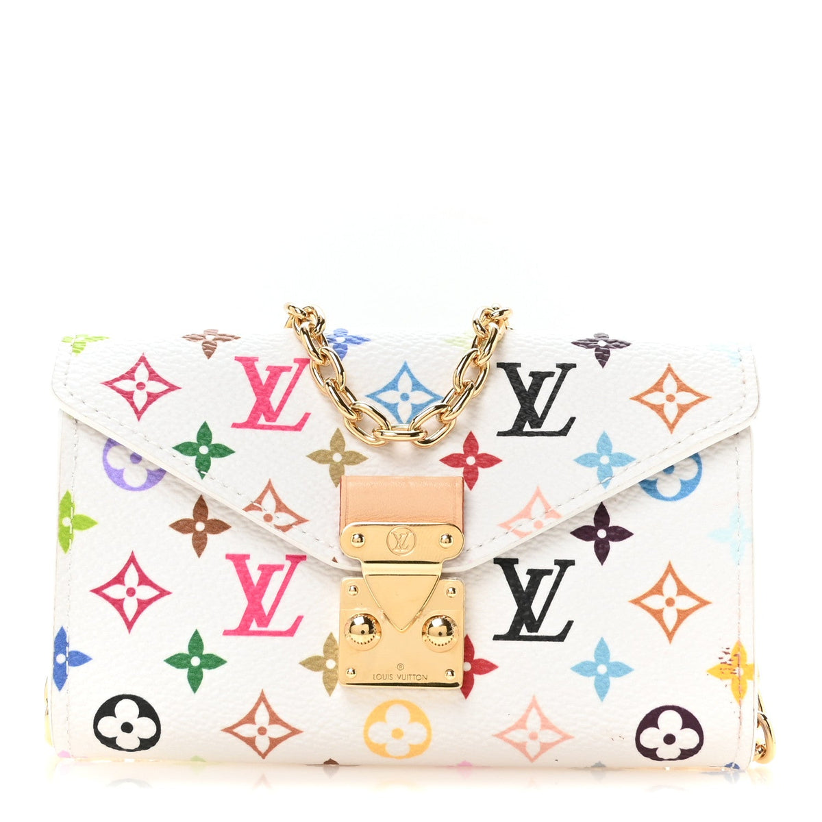 LV X TM Monogram Multicolor Pouch Metis Belt White