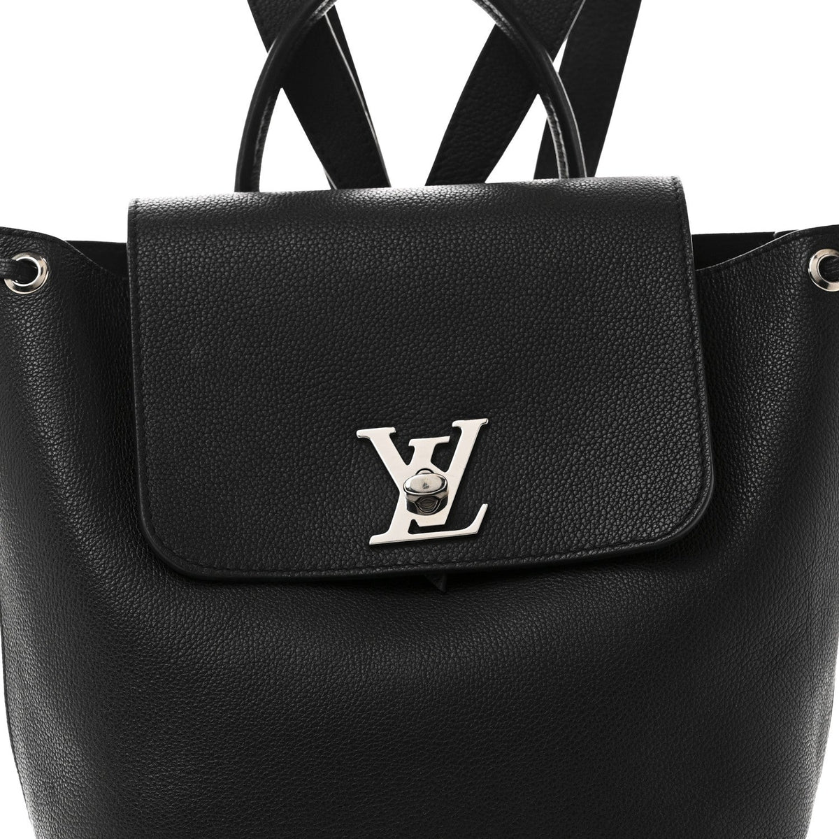 Calfskin Lockme Backpack Black