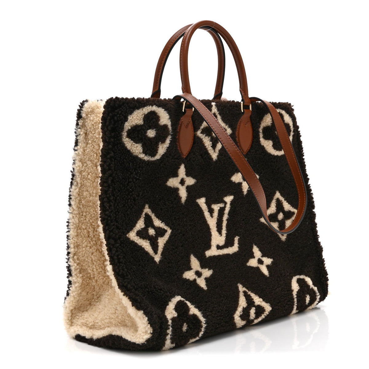 Shearling Monogram Giant Teddy Onthego GM Black White