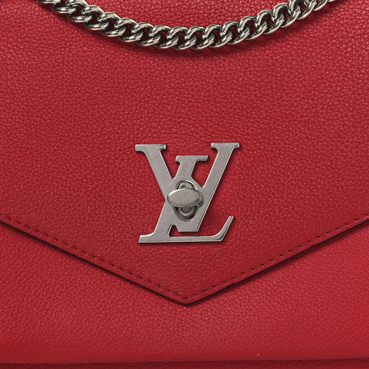 Soft Calfskin My Lockme Chain Bag BB Rubis