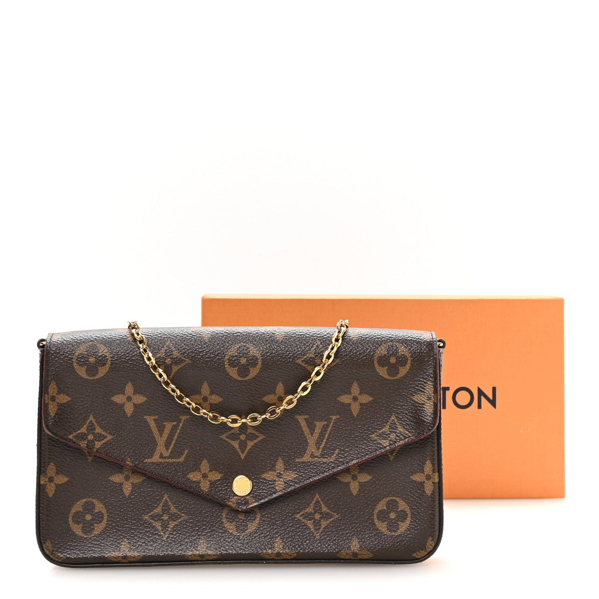 Monogram Pochette Felicie Chain Wallet Fuchsia