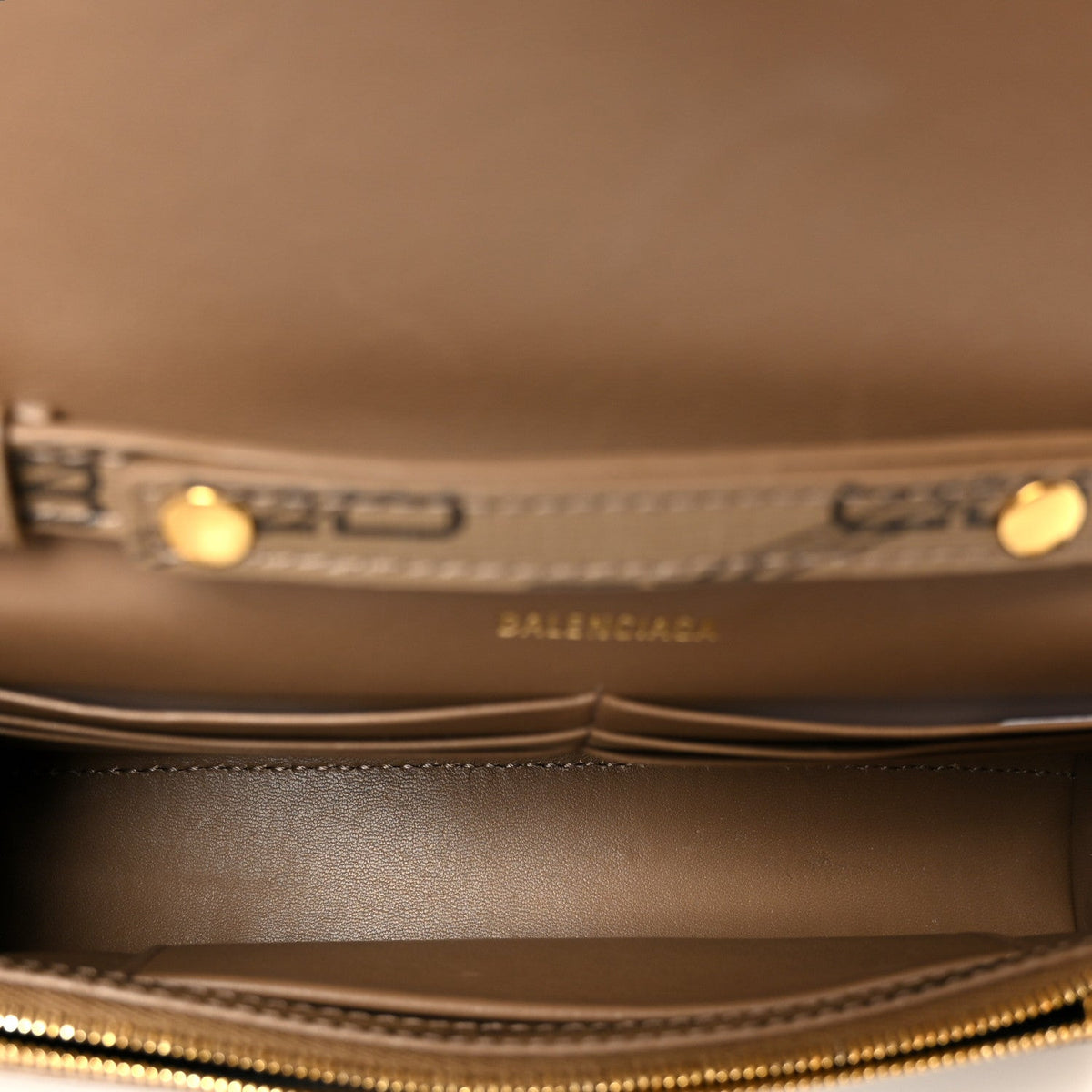 Coated Canvas BB Monogram Hourglass Chain Bag Beige Brown