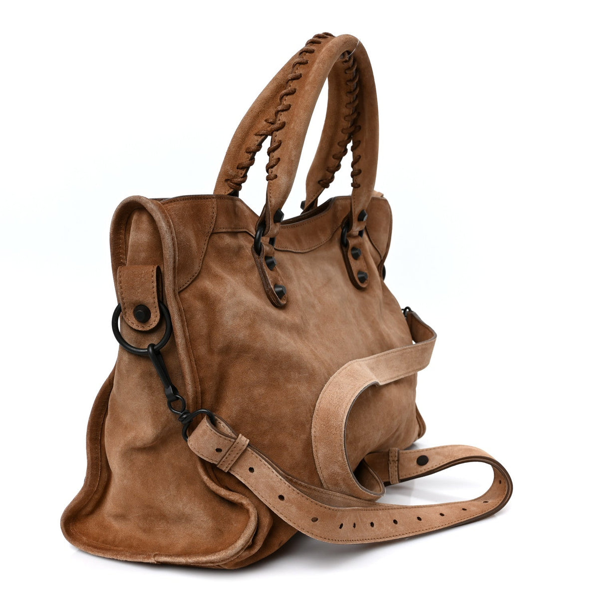 Waxed Suede Calfskin Classic Hardware Medium Le City Camel