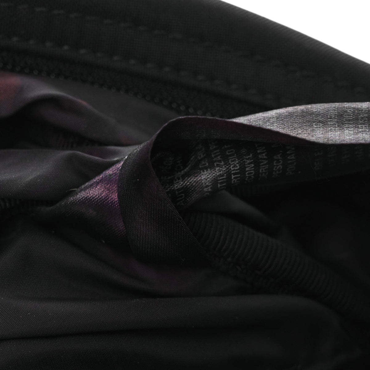 Recycled Sport Nylon Logo Embroidered Wheel Sling Bag Black White