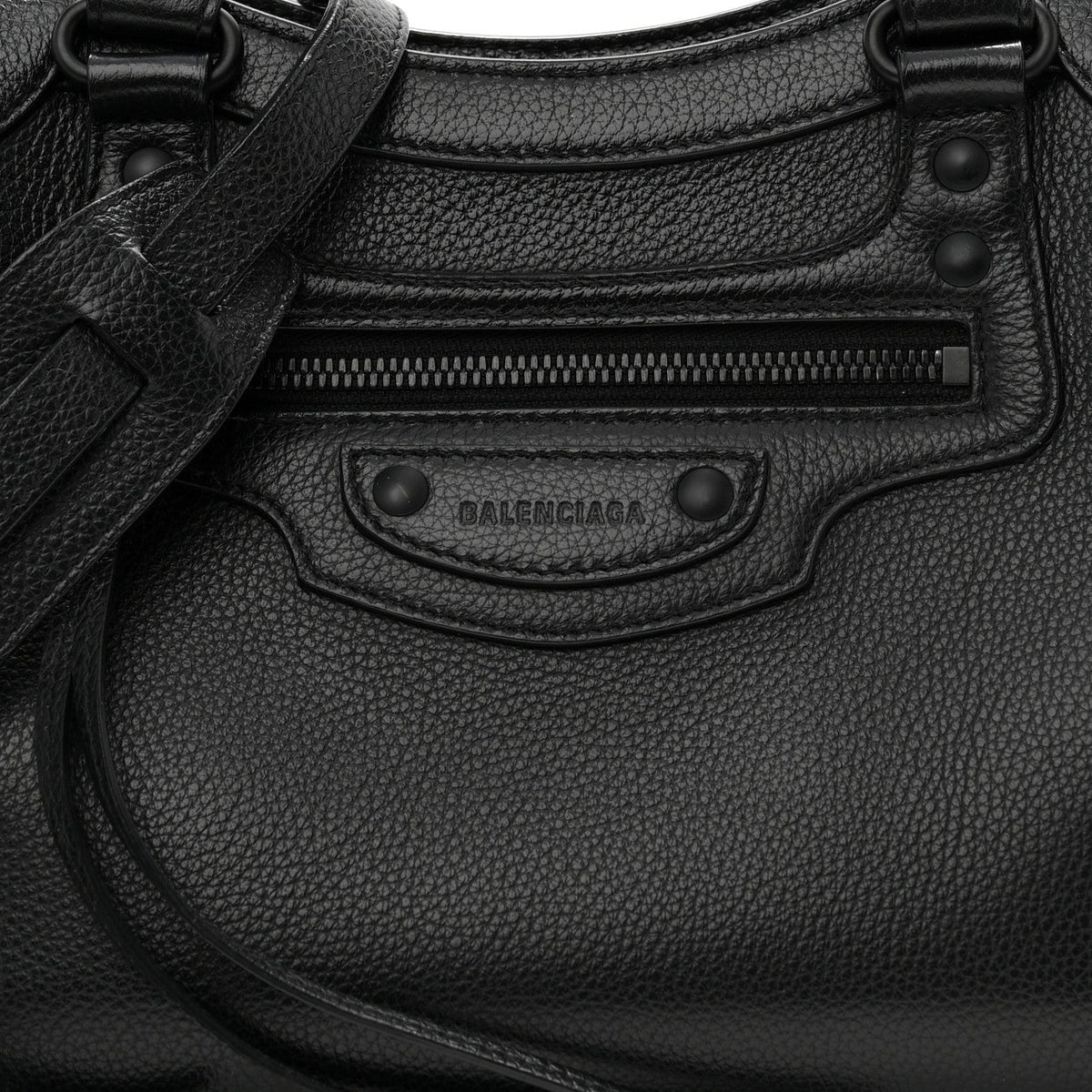 Grained Calfskin Neo Classic Black Hardware S City Black