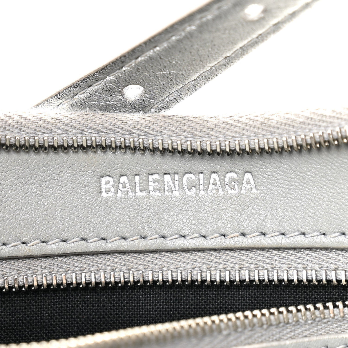 Metallic Calfskin Mary Kate Shoulder Bag Silver