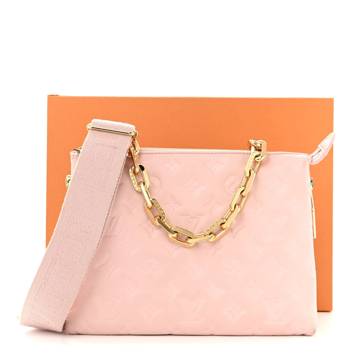 Lambskin Embossed Monogram Coussin PM Rose
