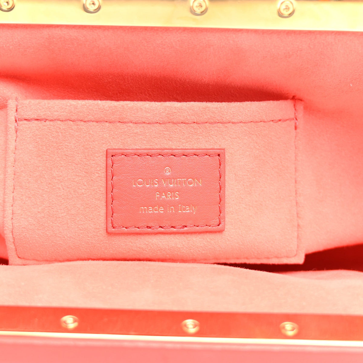 Calfskin Nanogram Embossed Clutch Red