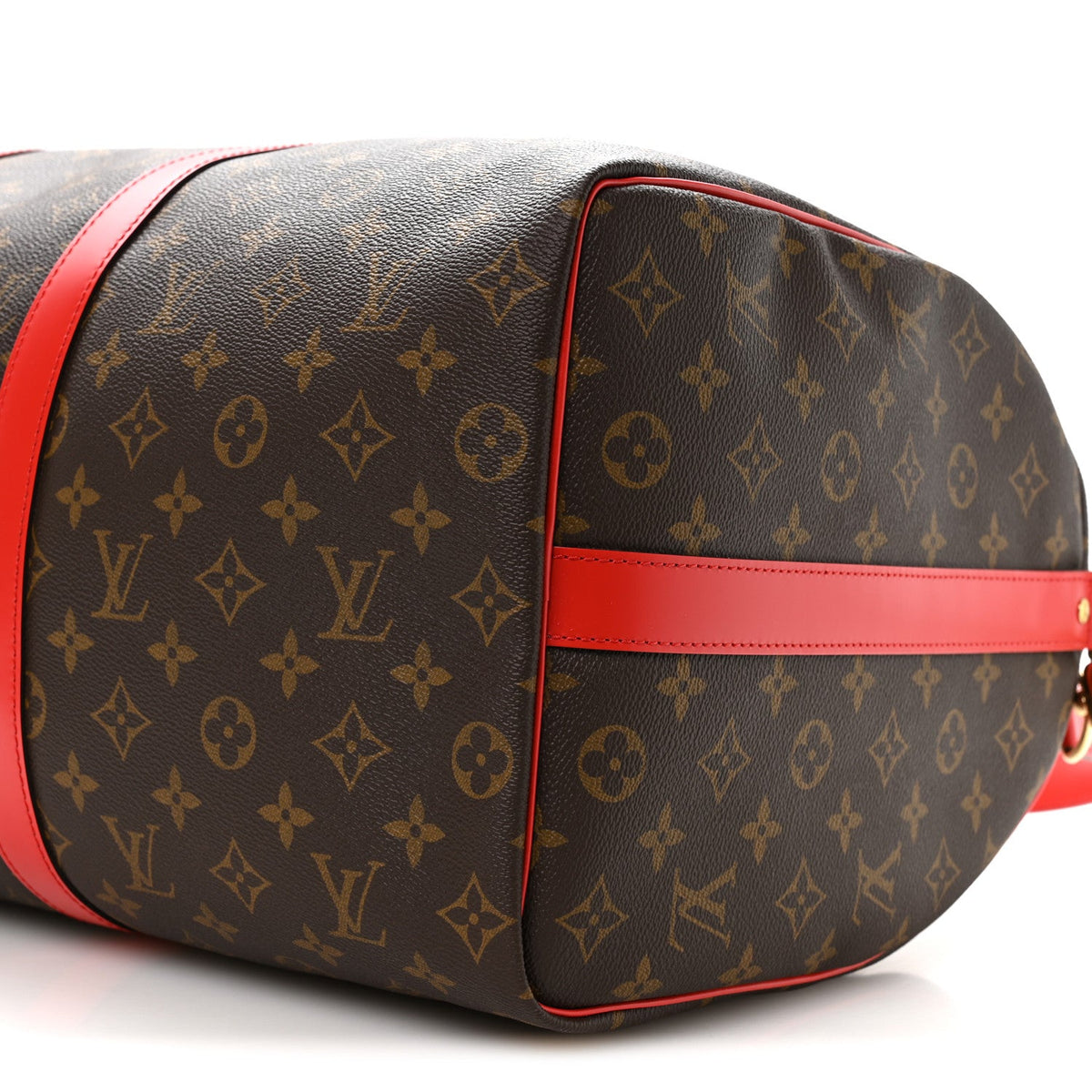 Calfskin Monogram Keepall Bandouliere 50 Coquelicot