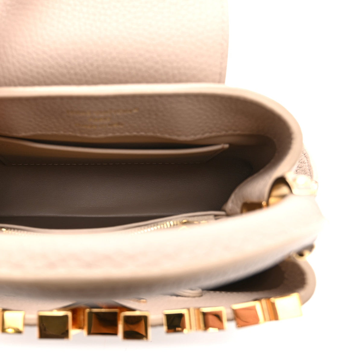 Taurillon Mother of Pearl Flower Crown Mini Capucine  Creme Nacre