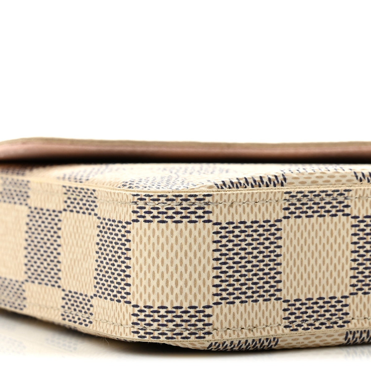Damier Azur Pochette Felicie Chain Wallet Rose Ballerine