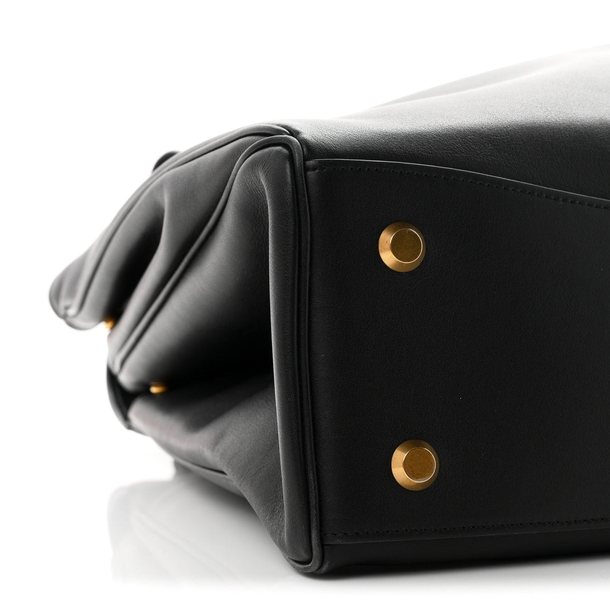 Smooth Calfskin Large Rodeo Top Handle Handbag Black